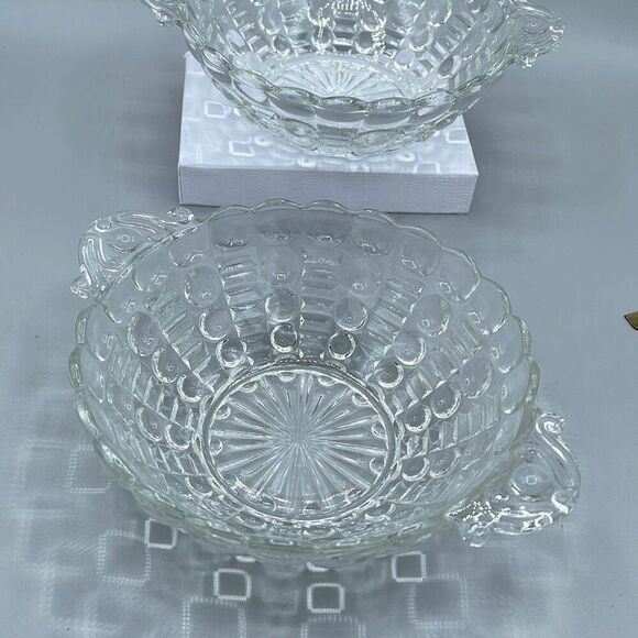 Set of two vintage Bubble ladder pattern Anchor Hocking bowls - Picture 6 of 7